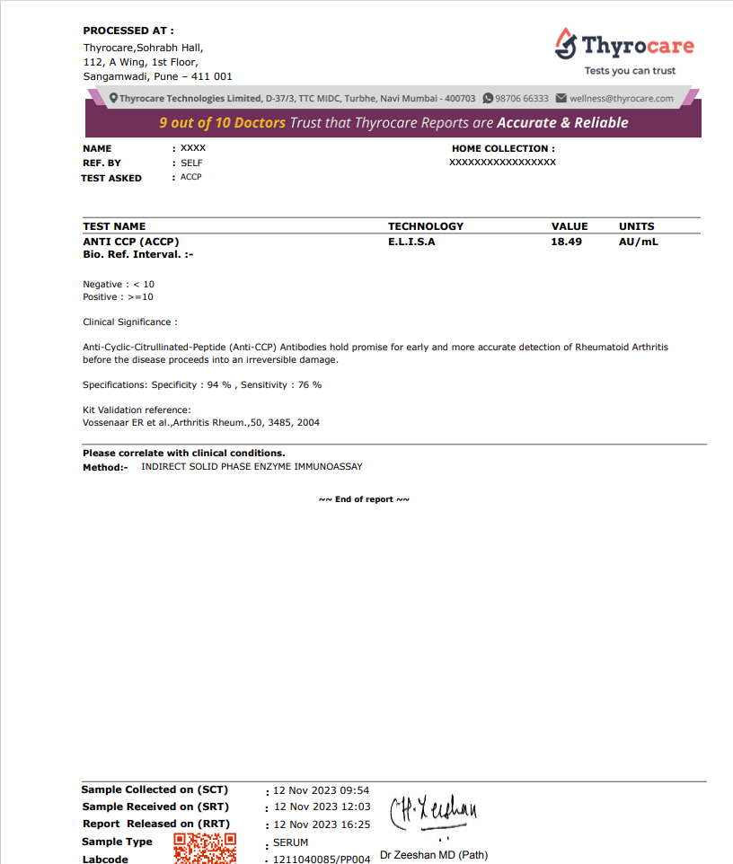 ACCP Test Sample Report