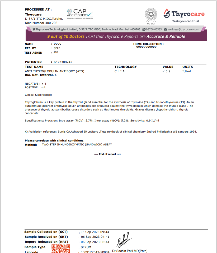 ATG Test Sample Report