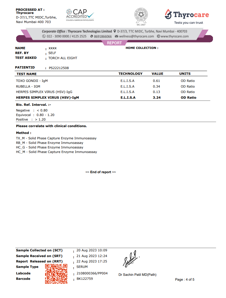 Torch All Eight Test Sample Report