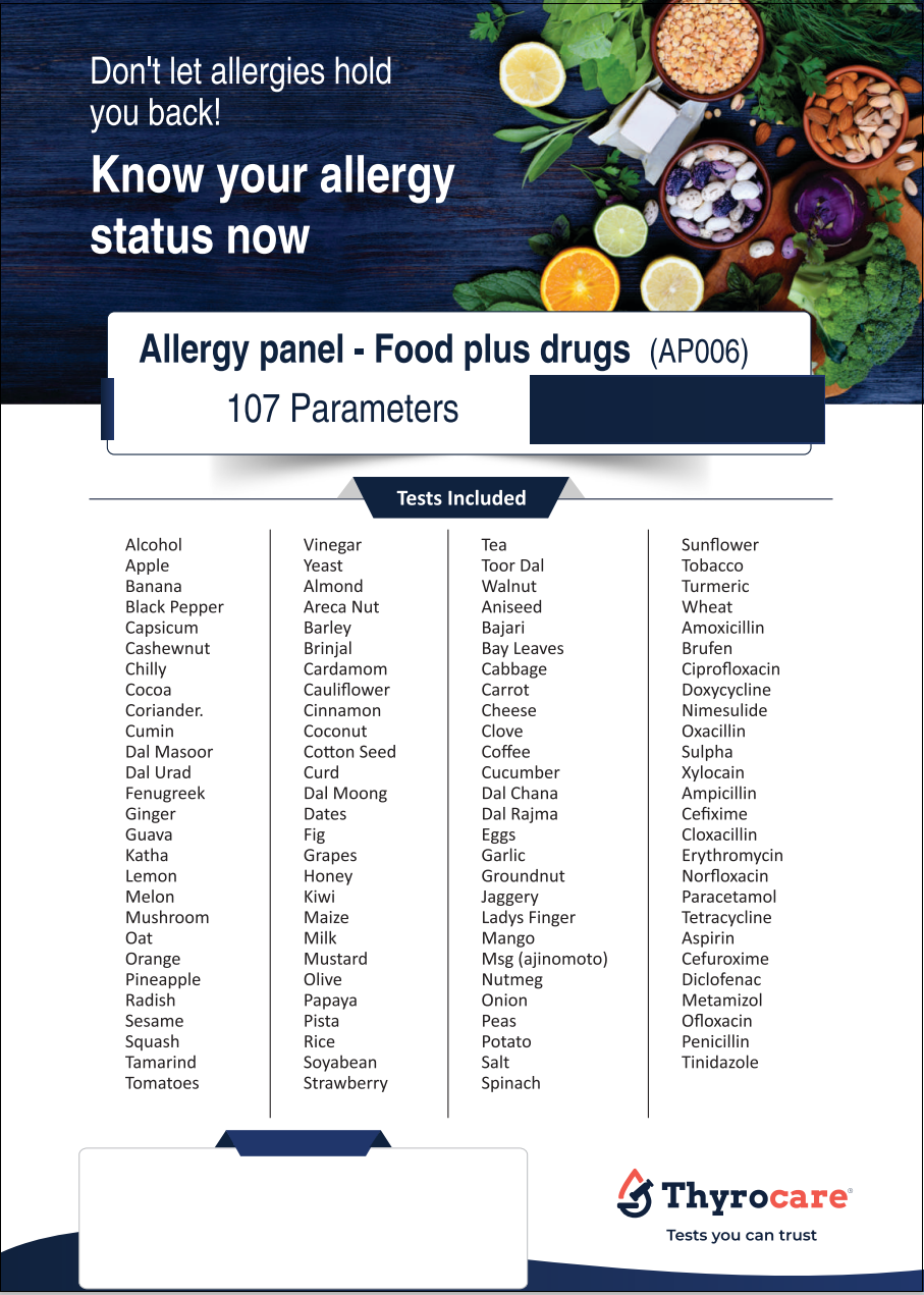 allergy panel - food plus drug